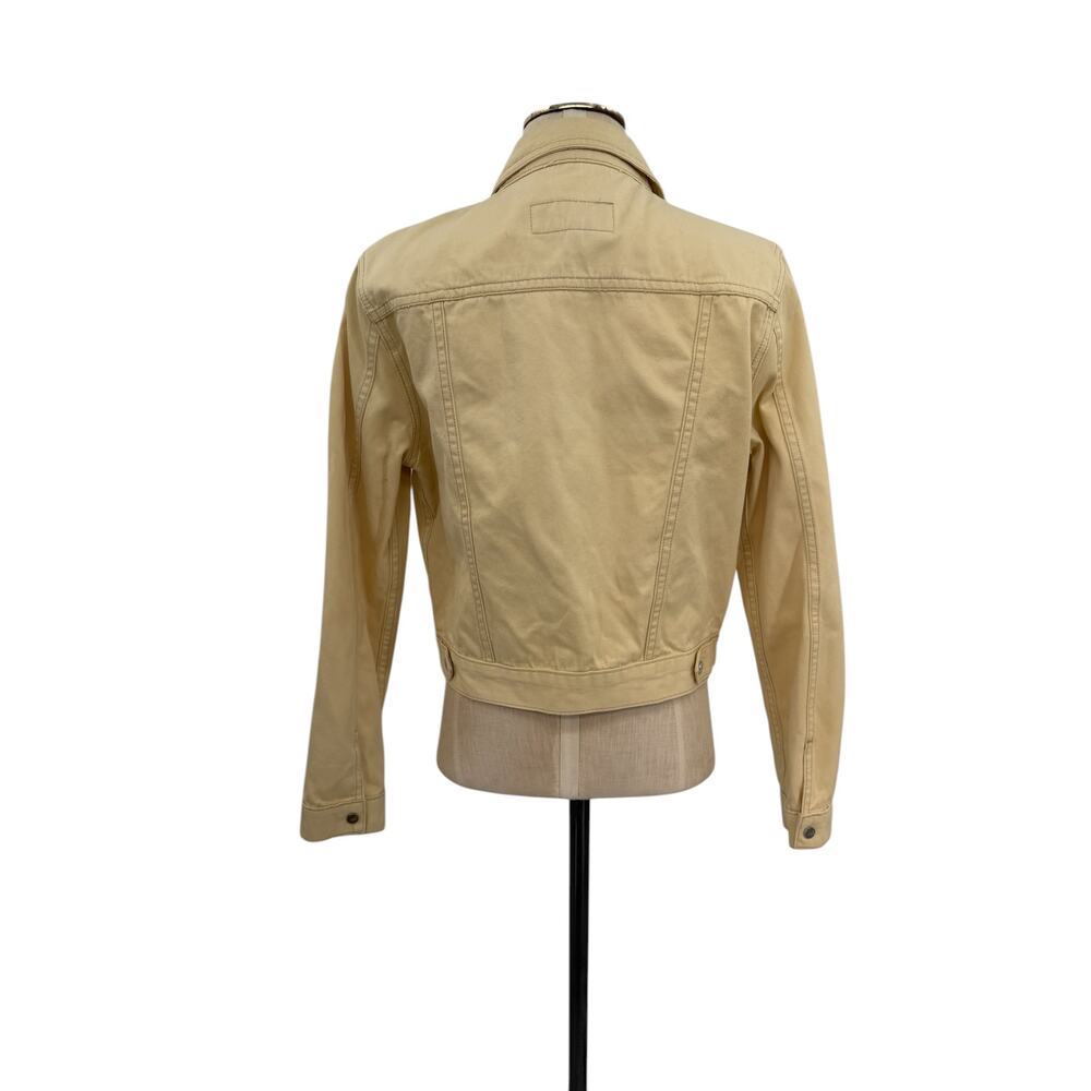 The Mighty Company Yellow Denim Jacket Snap Front Cotton Trucker Womens Medium - Picture 7 of 13